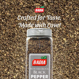 Badia Black Pepper Butcher Block, 16 oz - Coarse & Bold Pepper for Grilling, Cooking and Seasoning