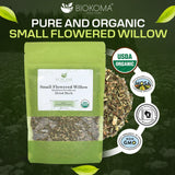 Biokoma Organic Small-Flowered Willow Dried Herb 100g (3.55oz) Epilobium Parviflorum Loose USDA Organic Herbal Tea Urinary Support Prostate Health