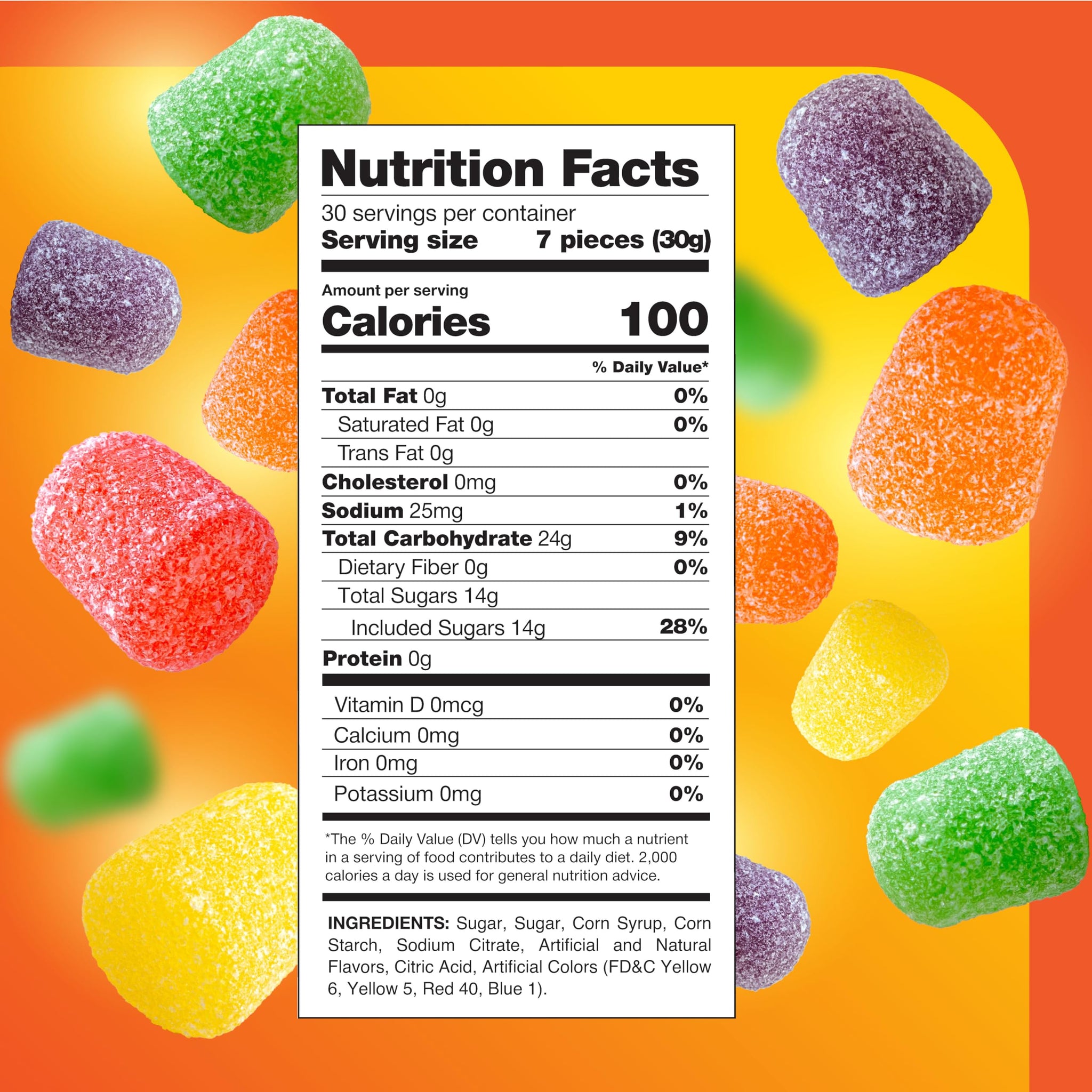 Gum Drops - 2 Pound Bulk Pack - Jelly Candy - Assorted Fruit Flavors - Christmas Candy for Holiday Snaking, Baking, and Gifting - Grape, Lime, Orange
