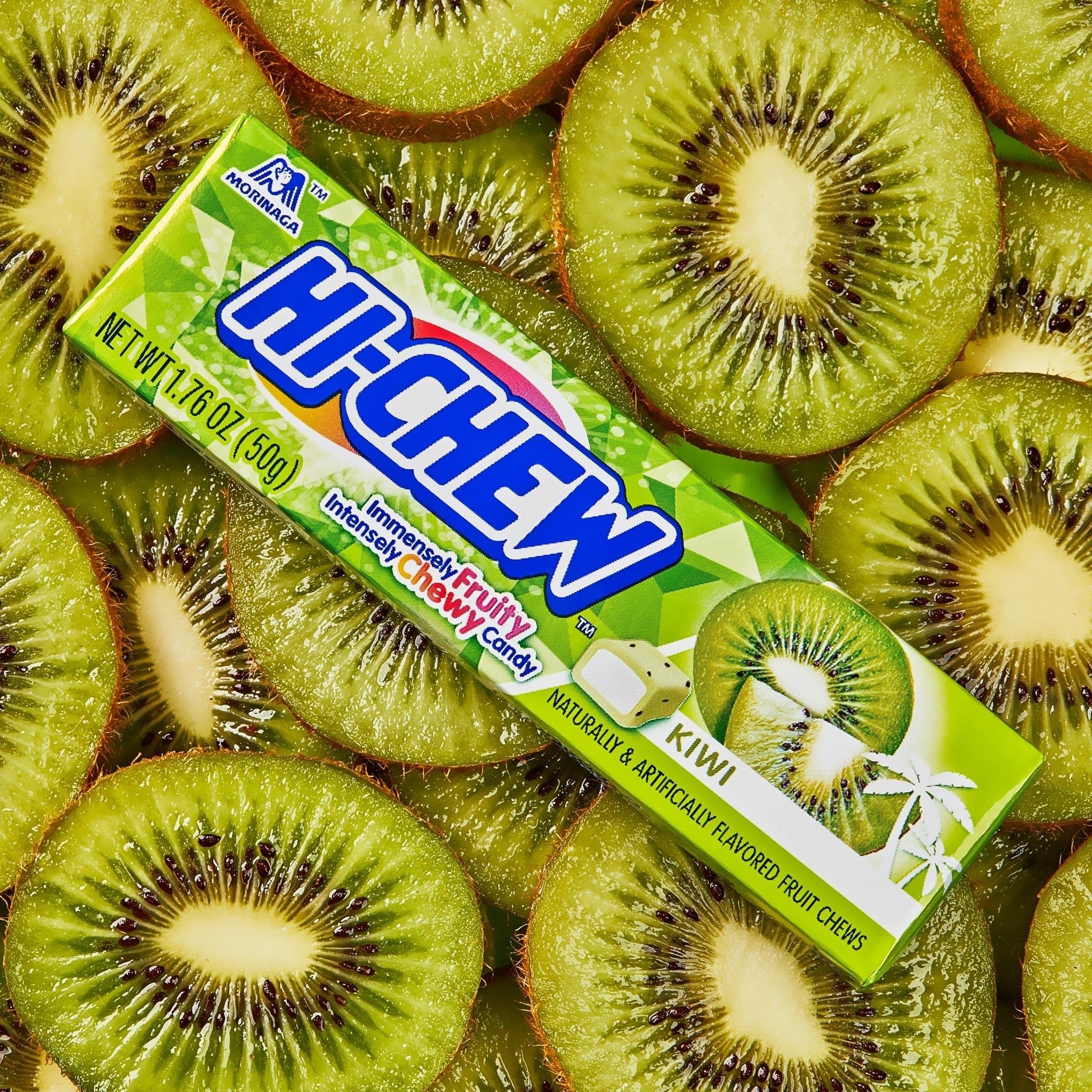 HI-CHEW Kiwi Sticks, 15-Pack, Unique Fun Soft & Chewy Taffy Candy, 1.76oz Each - Made with Immensely Juicy Fruity Flavors