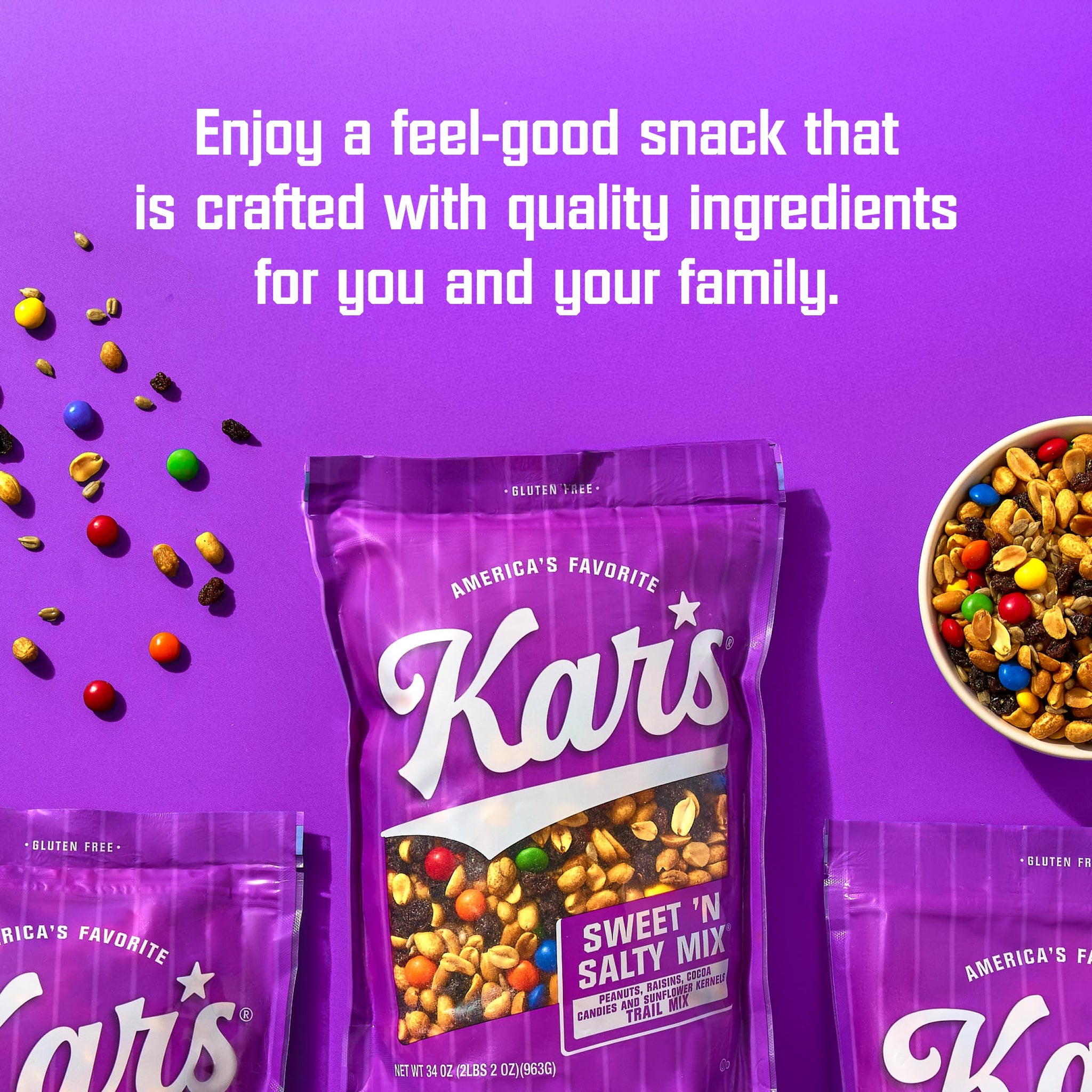 Kar’s Nuts Sweet ‘N Salty Trail Mix, 34 oz Resealable Pouch (Pack of 1), Gluten-Free Trail Mix Snack