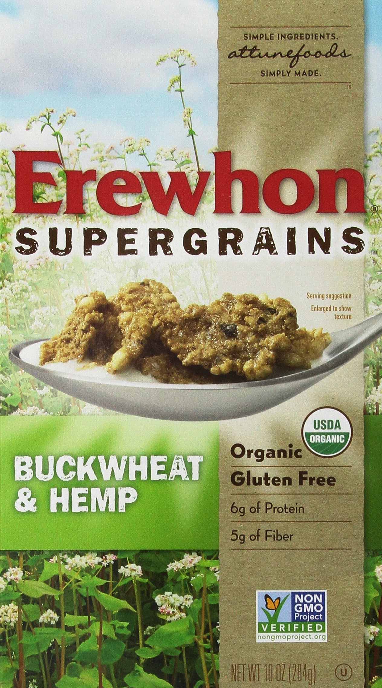 Erewhon Supergrains Buckwheat and Hemp Gluten Free Cereal, 10 Ounce