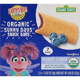Earth's Best Organic Kids Snacks, Sesame Street Toddler Snacks, Organic Sunny Days Snack Bars for Toddlers 2 Years and Older, Blueberry with Other