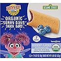 Earth's Best Organic Kids Snacks, Sesame Street Toddler Snacks, Organic Sunny Days Snack Bars for Toddlers 2 Years and Older, Blueberry with Other