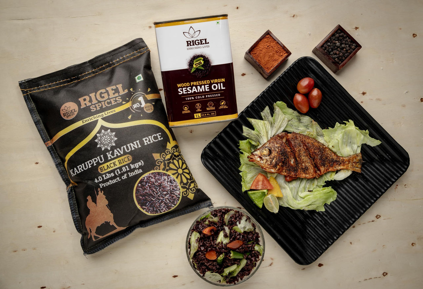 Rigel Spices | Karuppu Kavuni Black Rice (4 Pounds) | KINGS RICE | GLUTEN FREE | Ancient black rice
