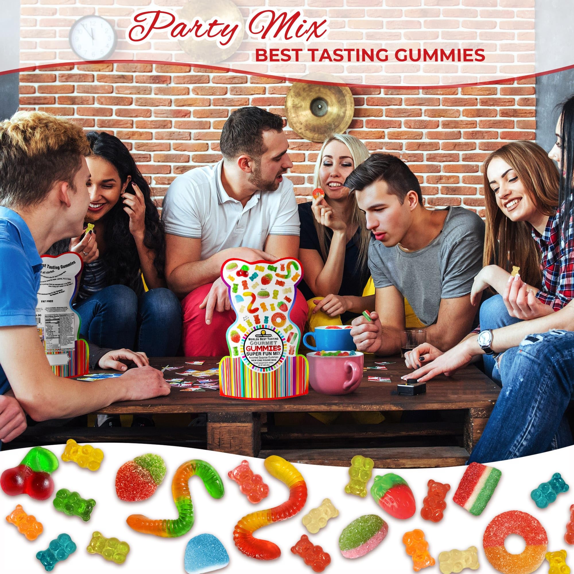 Happy Yummies Worlds Best Tasting Gourmet Gummies Super Fun Mix 16oz