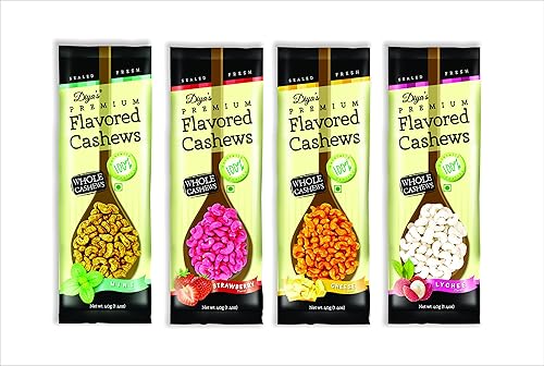 Flavored Cashews - Premium Quality in Amazing 4 Flavors - Whole Cashew (strawberry)