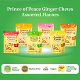 Prince of Peace Ginger Chews Candy Bundle - Original, Lemon, Orange, Mango, Lychee and Peanut Butter Flavors - 100% Natural, Vegan and Gluten-Free