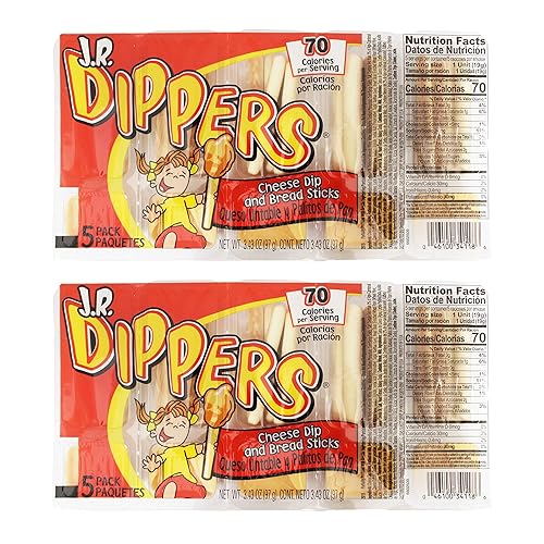 J.R. Dippers Cheese Dip & Bread Sticks Snacks (2 Packs), 2 Pack