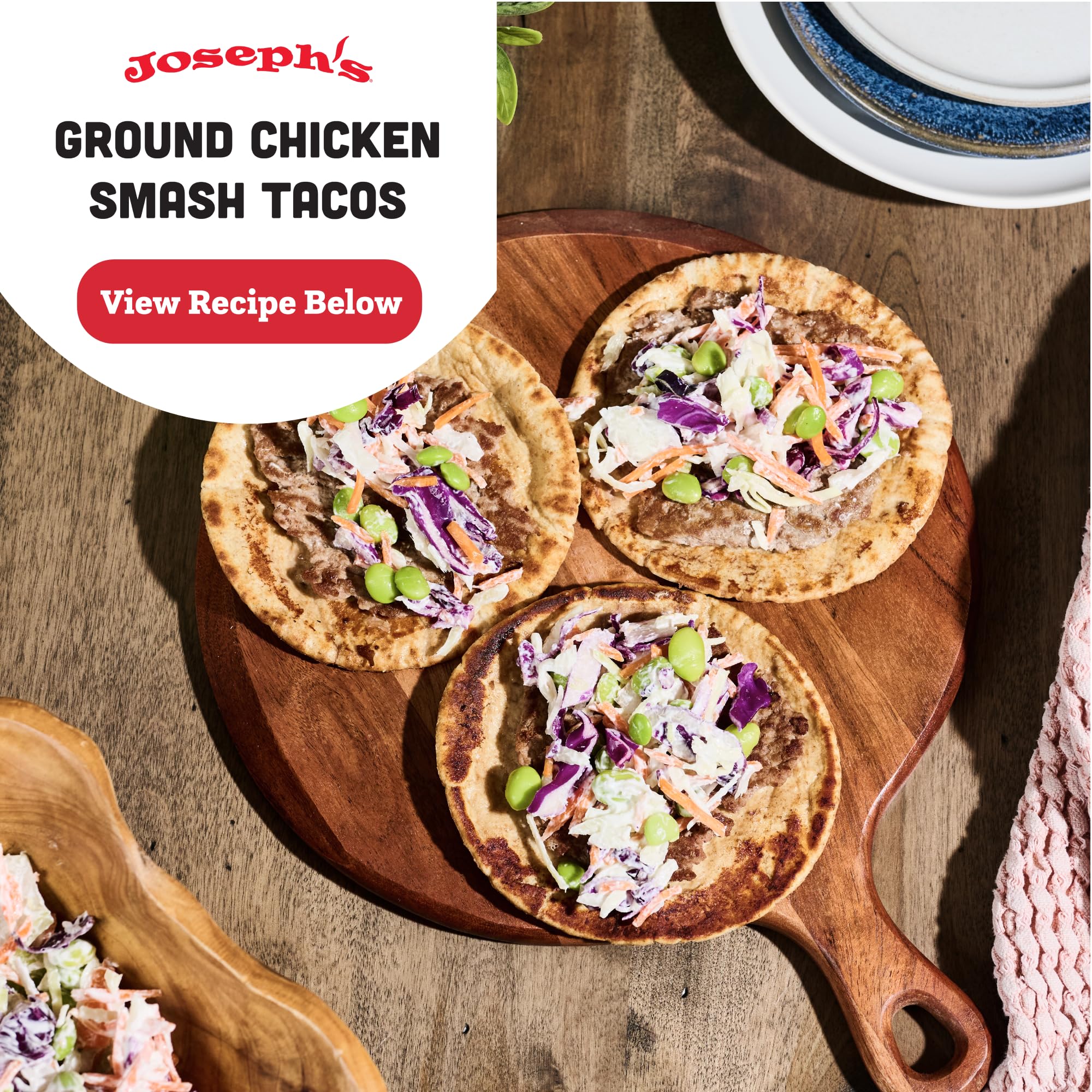 Joseph's Low Carb MINI Pita Bread 6-Pack, Flax, Oat Bran and Whole Wheat, 5g Carbs Per Serving, Fresh Baked (8 Per Pack, 48 MINI Pita Breads Total)