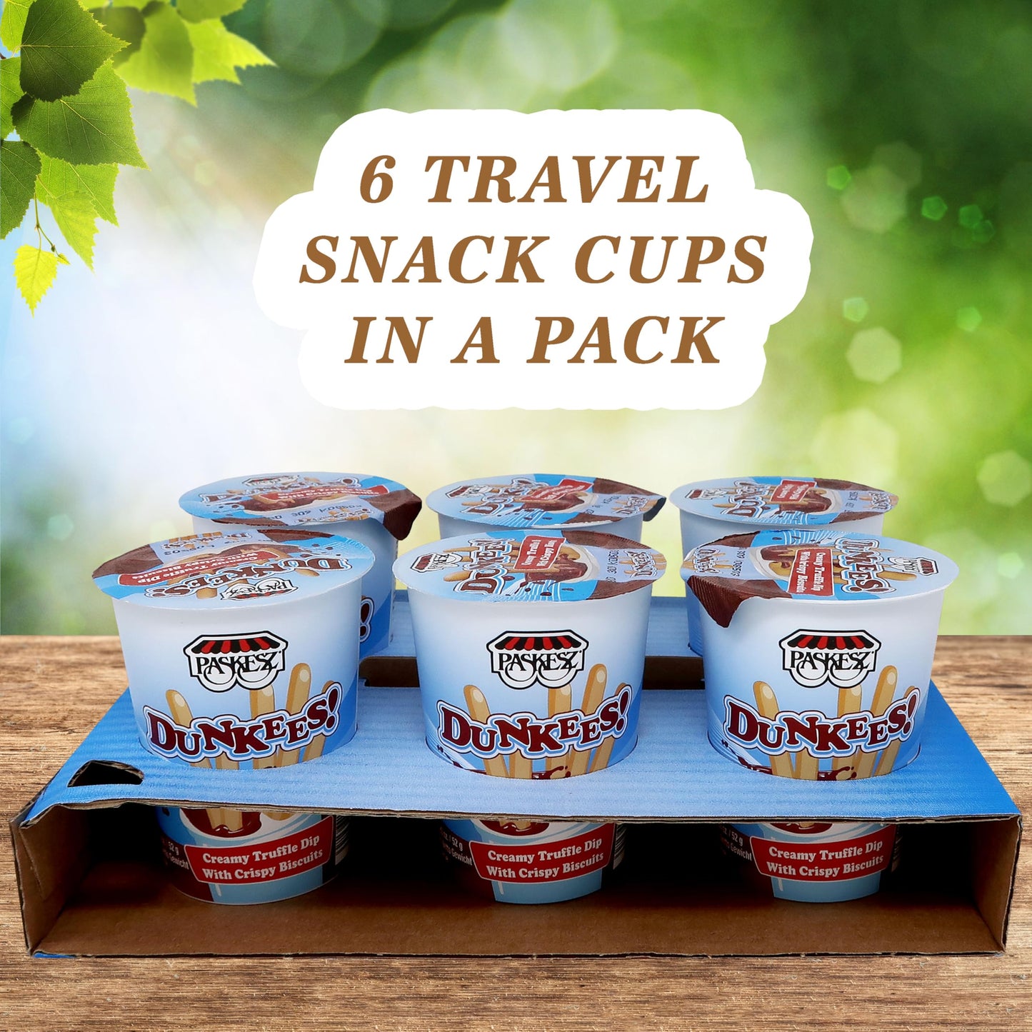 Hazelnut Cocoa Spread with Biscuit Sticks - 6 Pack Individual Kids Travel Snacks On The Go Treats for Kids - Kosher Certified - Stocking Stuffers