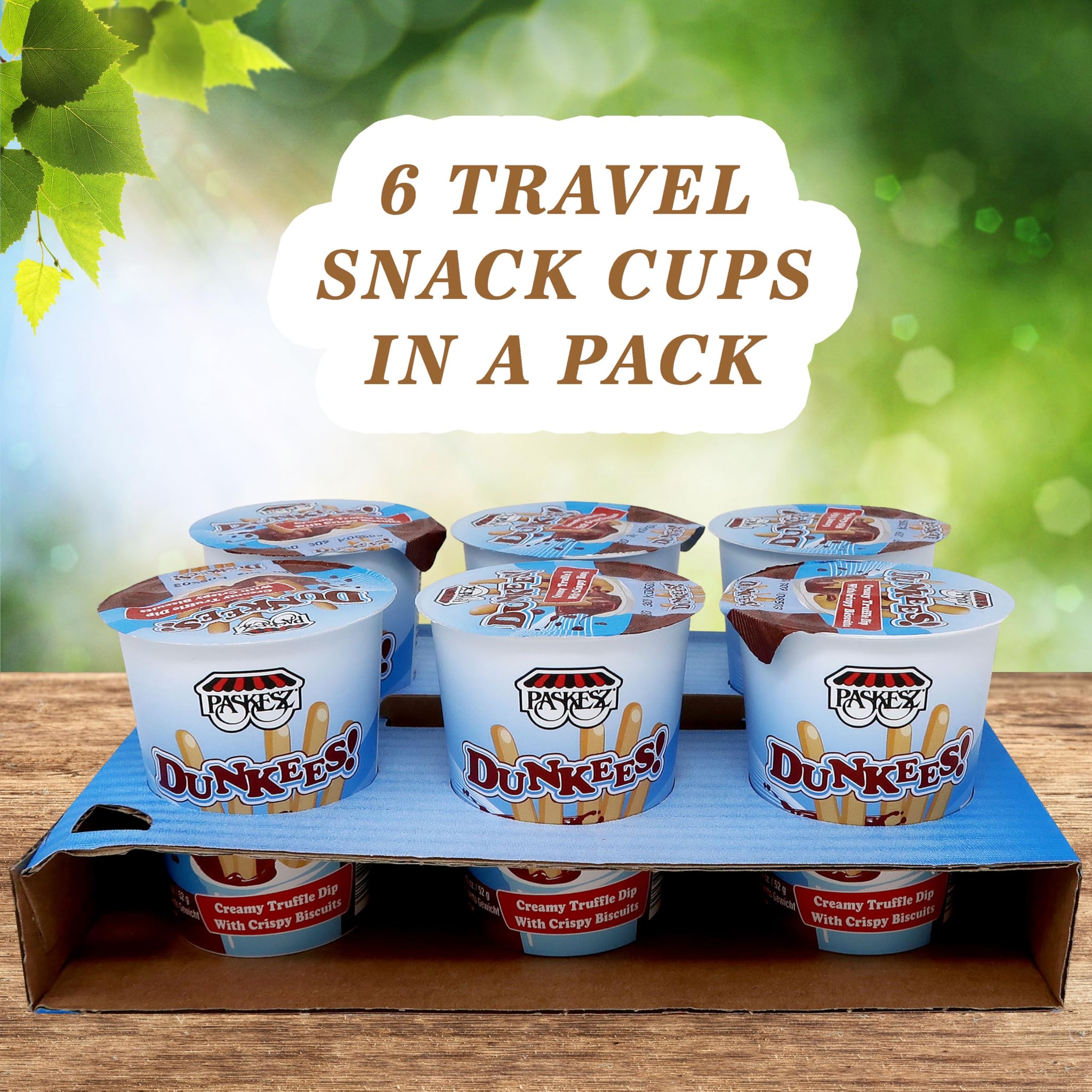 Hazelnut Cocoa Spread with Biscuit Sticks - 6 Pack Individual Kids Travel Snacks On The Go Treats for Kids - Kosher Certified - Stocking Stuffers