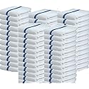 Towels N More 60 oz 31oz Cotton Kitchen Cleaning Towels, Reusable Bar Mop Towel, Commercial Grade Quality, Blue Stripe