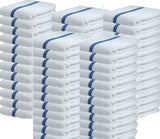 Towels N More 60 oz 31oz Cotton Kitchen Cleaning Towels, Reusable Bar Mop Towel, Commercial Grade Quality, Blue Stripe