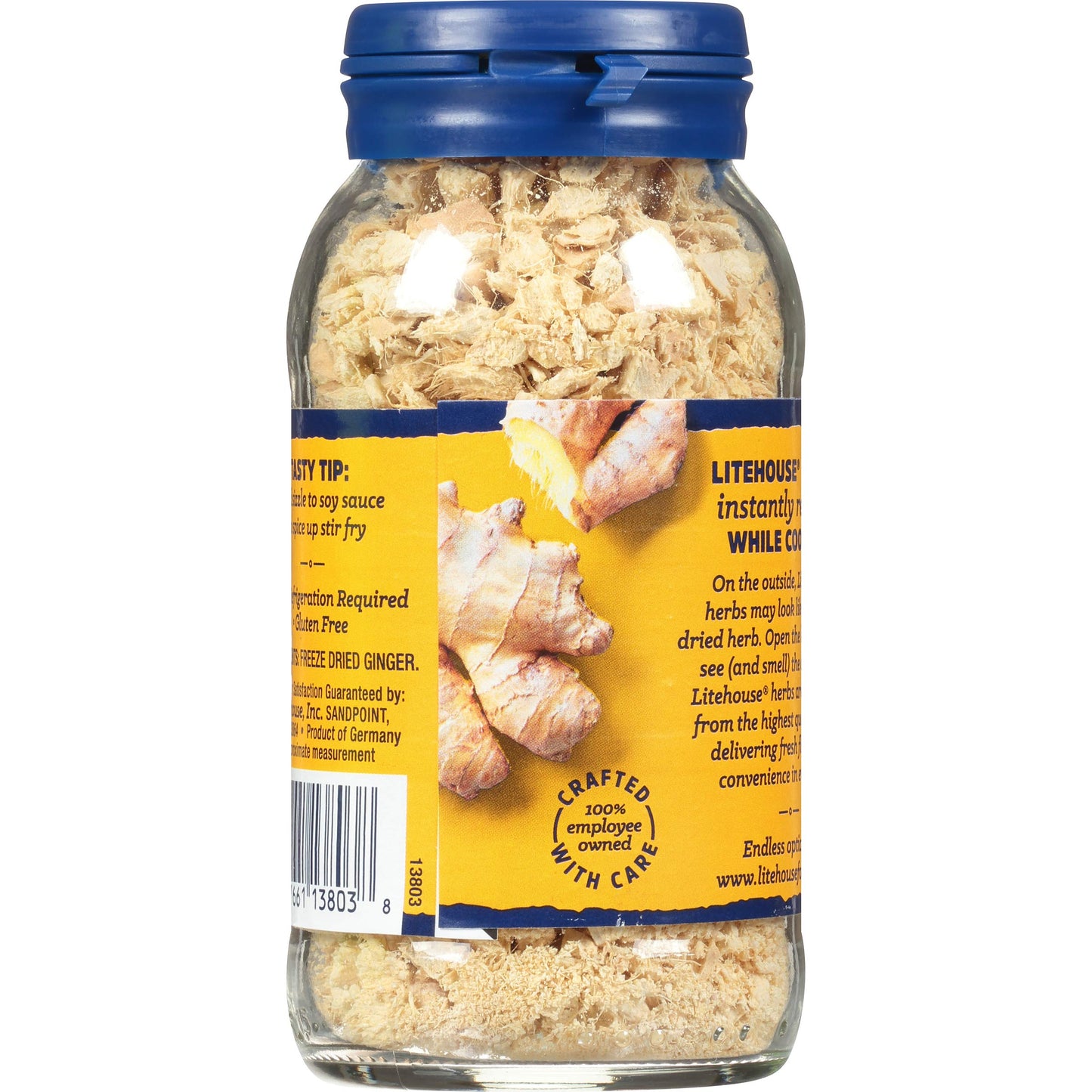 Litehouse Freeze Dried Ginger - Substitute for Fresh Ginger, Frozen Ginger, Equal to 4 Ginger Bunches, Organic Dried Ginger Root Seasoning, Non-GMO