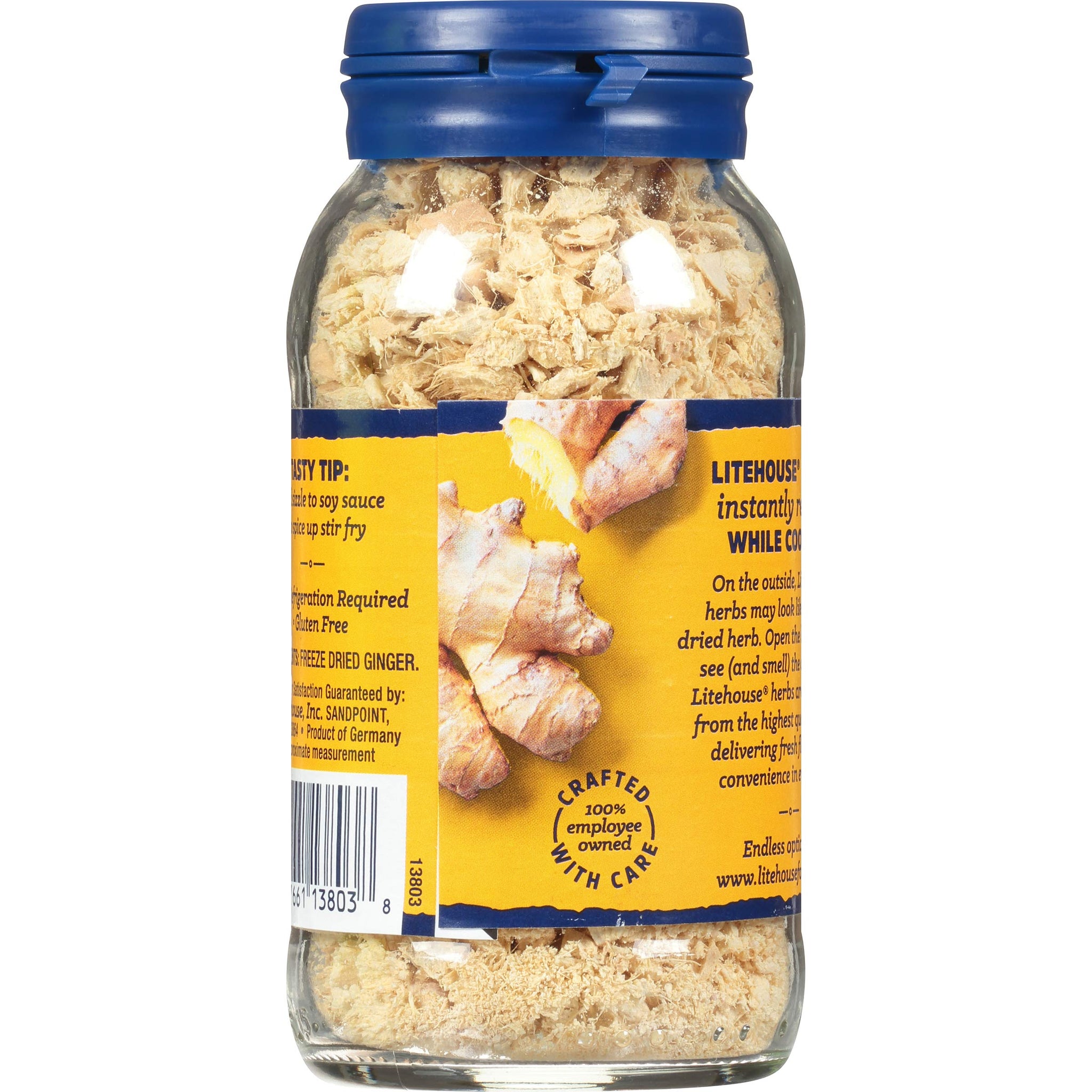 Litehouse Freeze Dried Ginger - Substitute for Fresh Ginger, Frozen Ginger, Equal to 4 Ginger Bunches, Organic Dried Ginger Root Seasoning, Non-GMO