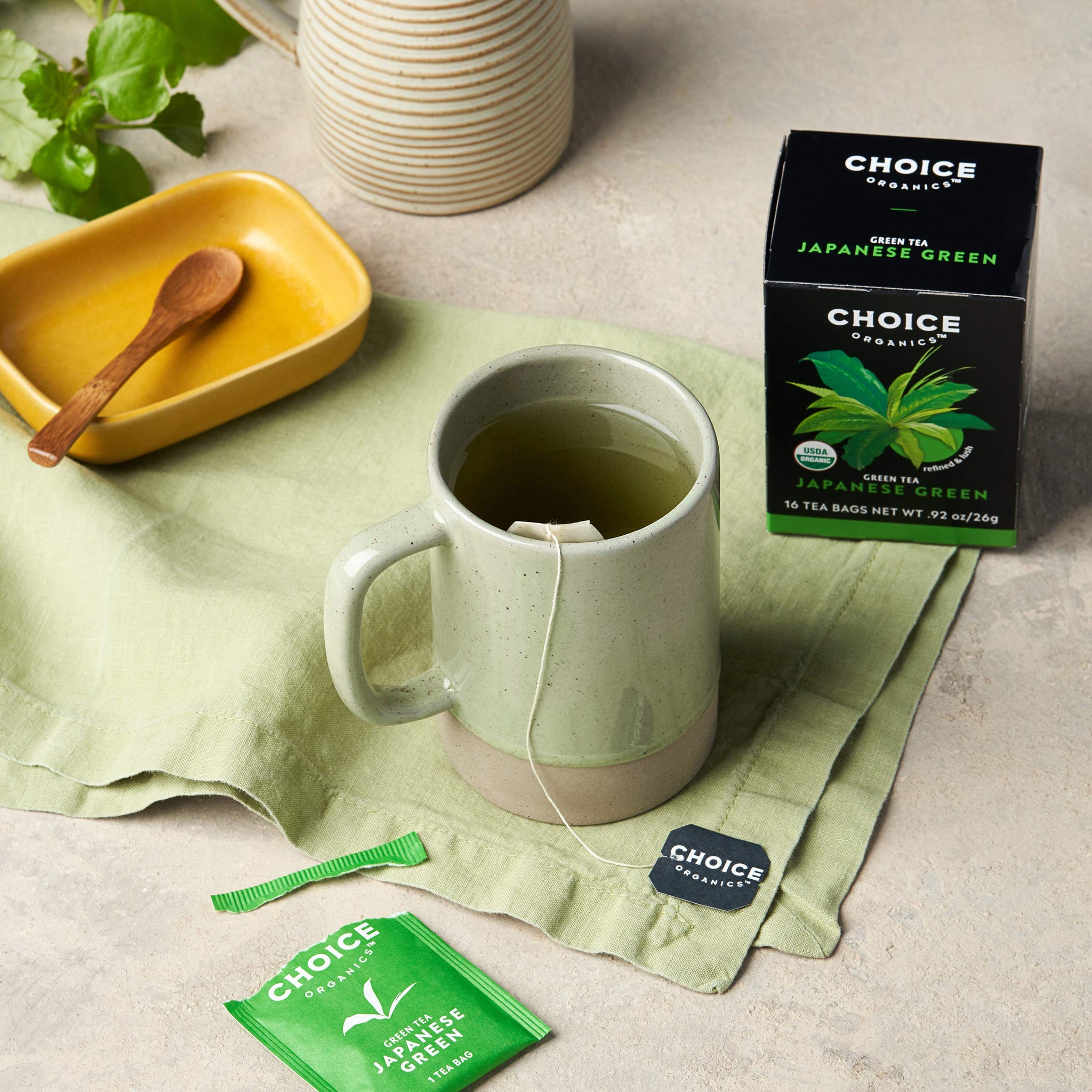 Choice Organic Teas Japanese Green Tea - Compostable - Contains Caffeine - 48 Organic Green Tea Bags (Pack of 3)