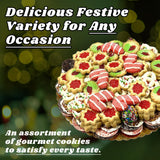 Best Cookies - 3 lb. Gourmet Christmas Cookies Platter with 75+ cookies, Christmas Gift Baskets, Christmas Basket of Assortment Cookies for Christmas