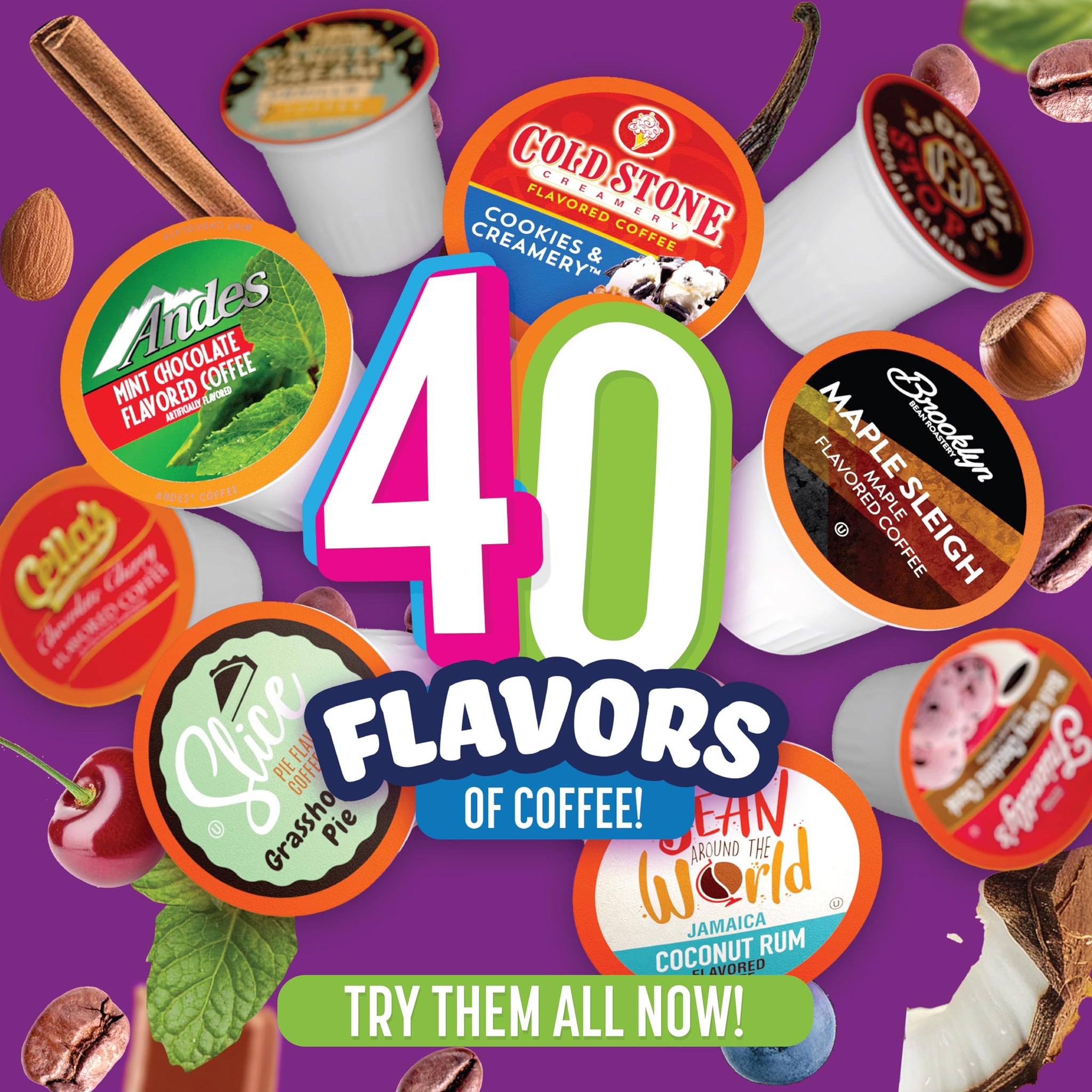 Two Rivers Coffee Pods Compatible with K Cup Brewers Including 2.0, Assorted Flavored Coffee 100 Count