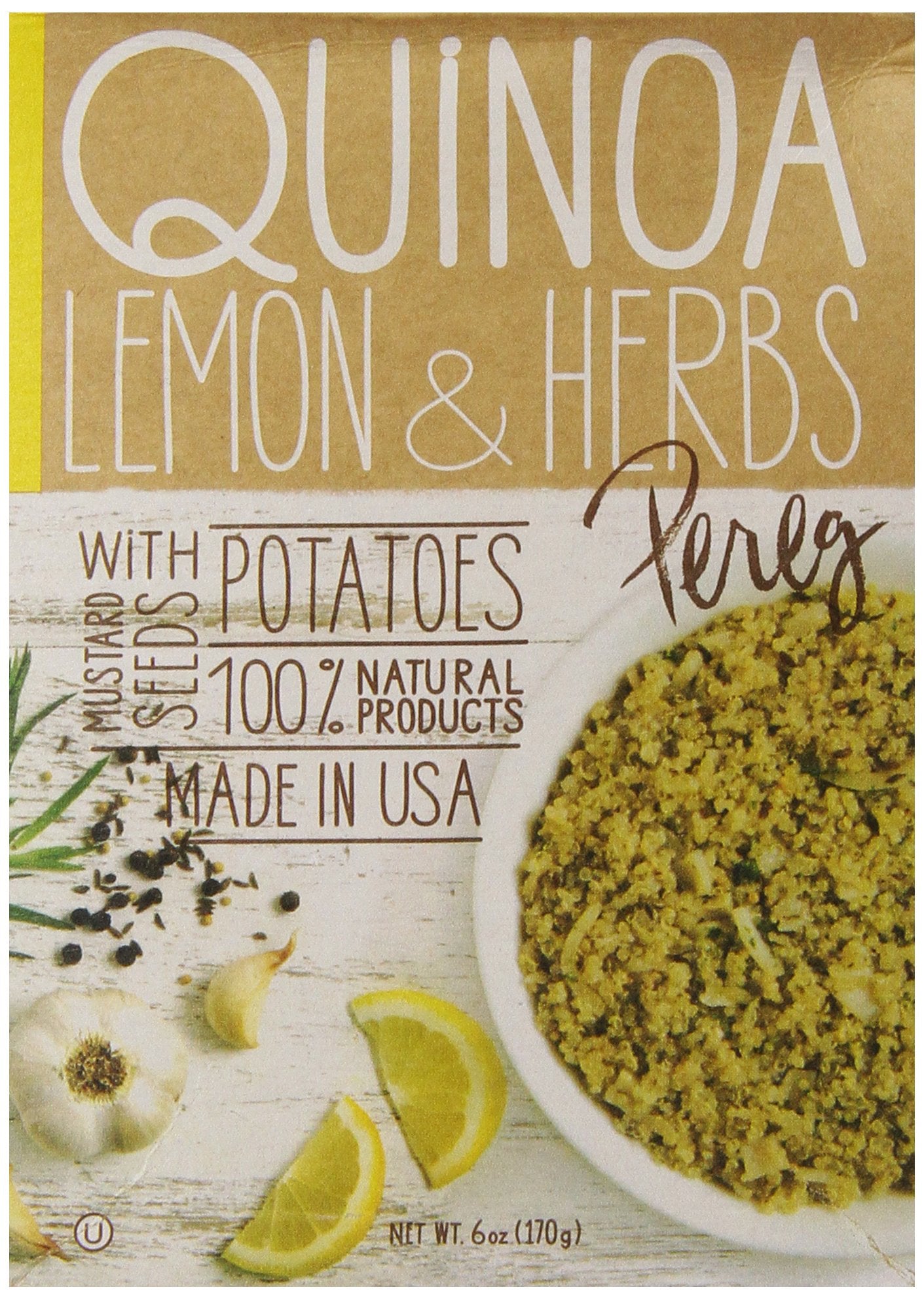Pereg Lemon & Herbs Quinoa - 6 Oz - Superfood Quinoa Grain - Rich in Proteins, Fibres & Iron - Rice & Pasta Alternative - Non-GMO, Vegetarian & Vegan