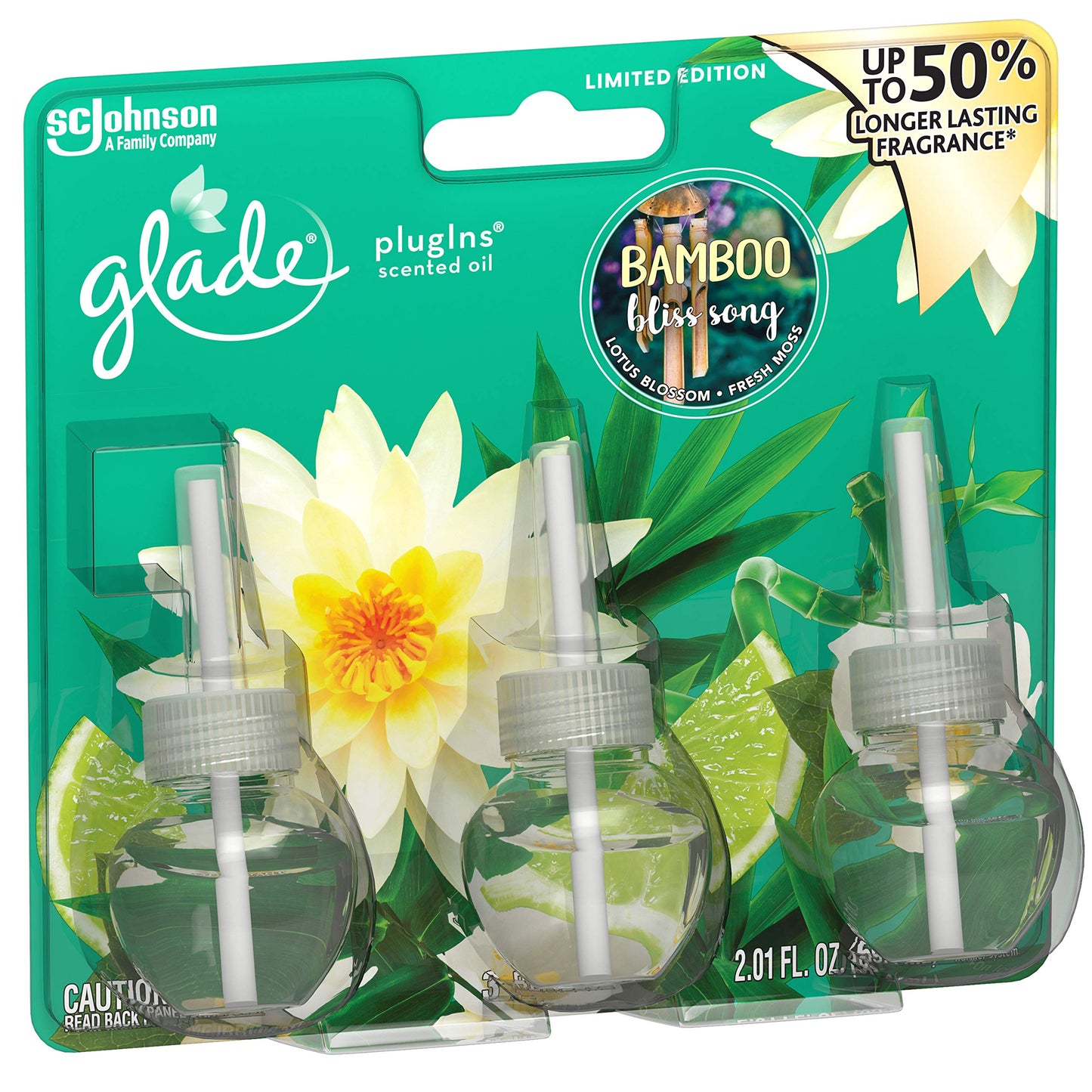Glade PlugIns Scented Oil Air Freshener Refill - Limited Edition | Bamboo Bliss Song Scent - 3 Count Oil Refills Per Package (0.67 Ounce Each) - Pack