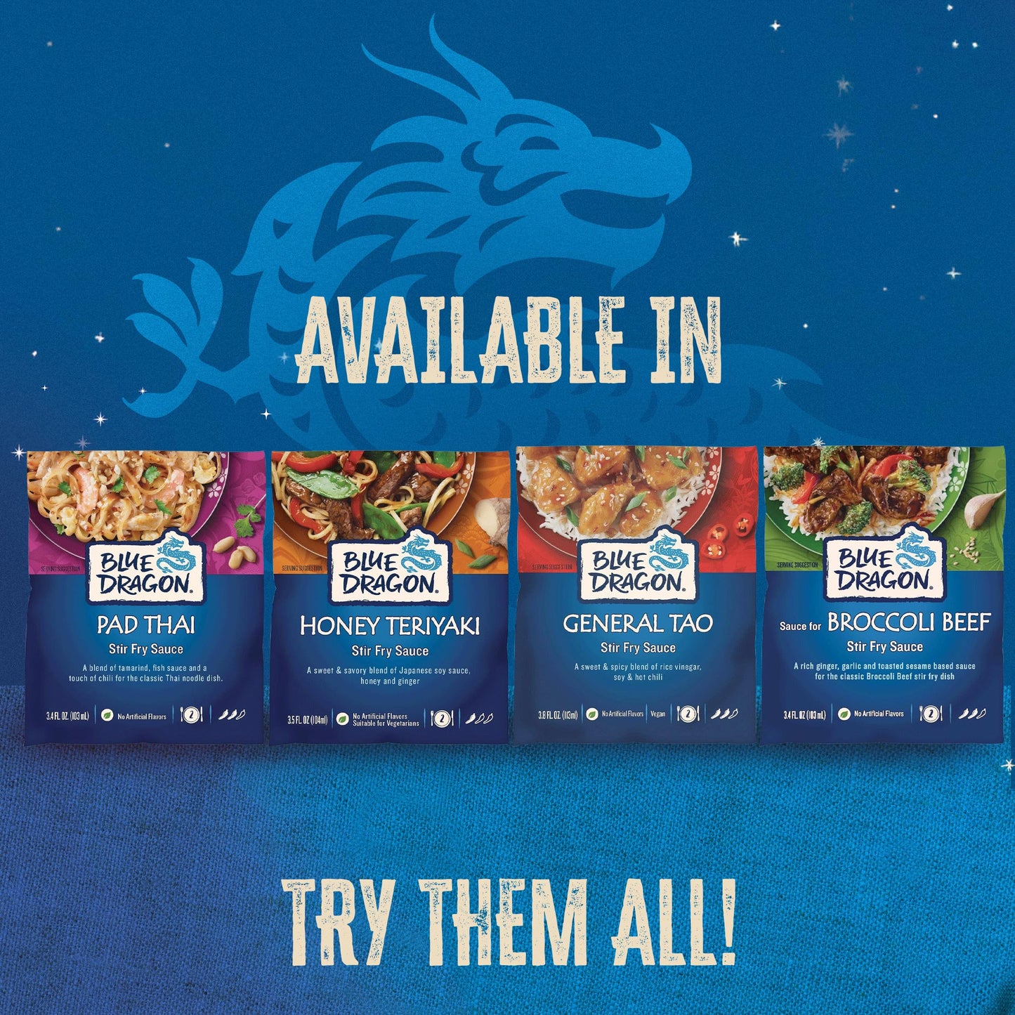 Blue Dragon Pad Thai Stir Fry Sauce Sachet, 3.4 Oz