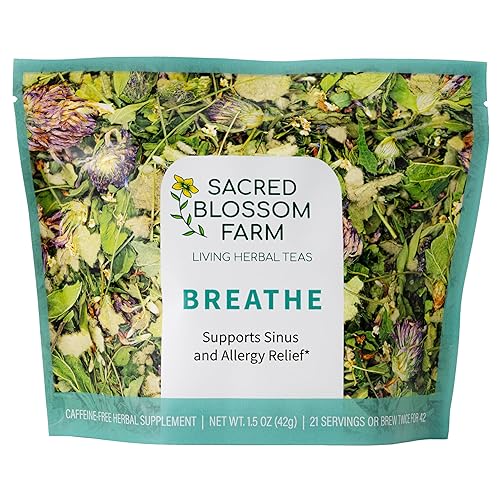 Breathe Herbal Tea | Sacred Blossom Farm | 1.9 oz. Loose Leaf | Sinus and Allergy Relief* | Organically Grown in Wisconsin | Herbal Tea & Medicinal