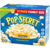 Pop Secret Butter Microwave Popcorn 12ct (3.2oz Bags), 38.4oz Box (Pack of 1)