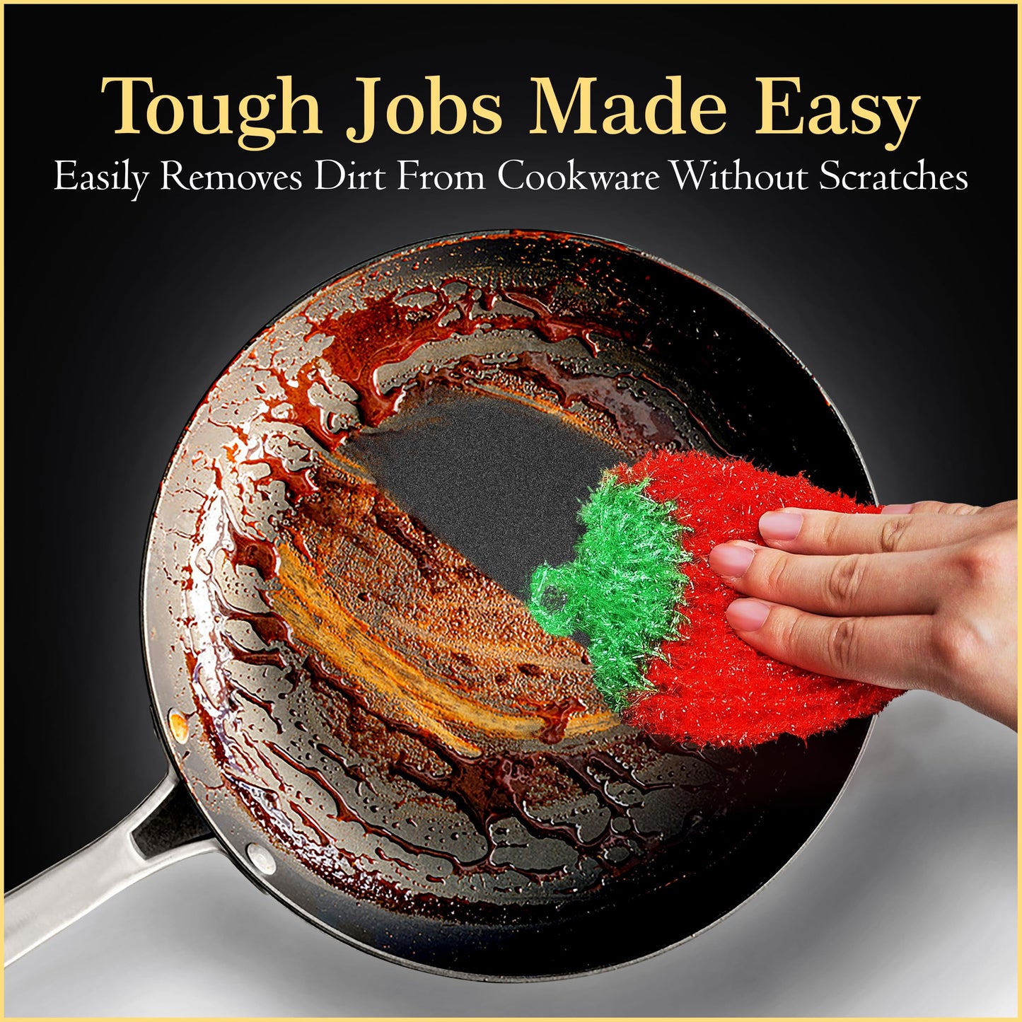 Dish Scrubbie Non-Scratch Dish Scrubber-Long Lasting & Odorless, Safe on Non-Stick, Cast Iron, Glass and Other Surfaces, Reusable Kitchen Sponge