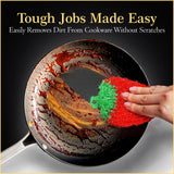 Dish Scrubbie Non-Scratch Dish Scrubber-Long Lasting & Odorless, Safe on Non-Stick, Cast Iron, Glass and Other Surfaces, Reusable Kitchen Sponge