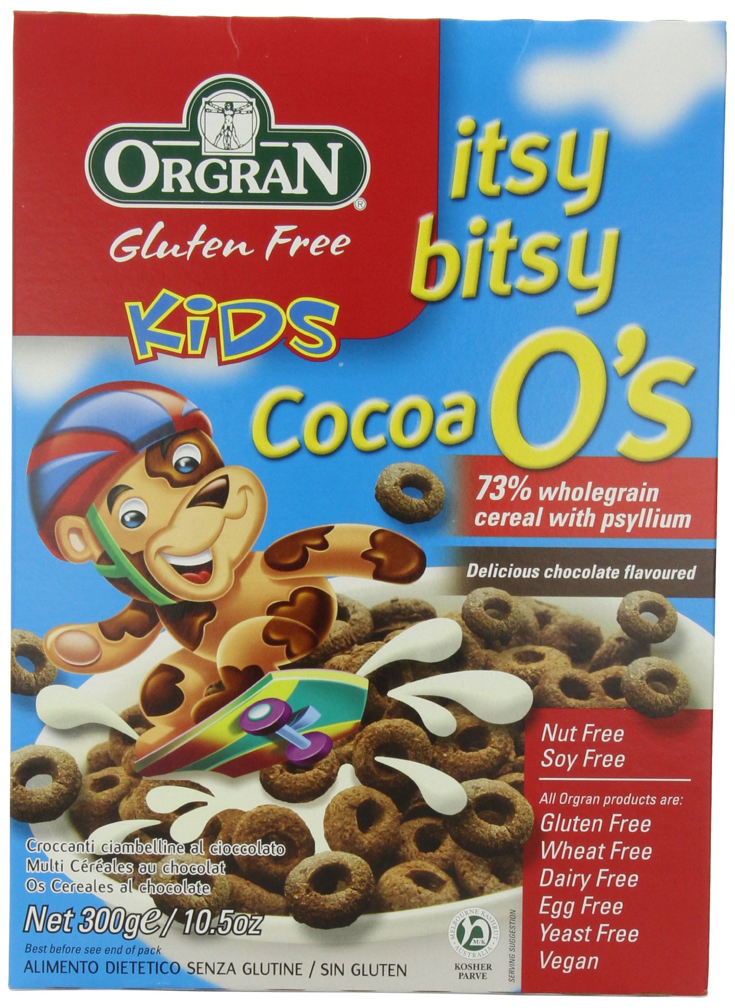 Orgran Cocoa O's Chocolate Cereal, 10.5-Ounce Boxes (Pack of 3)