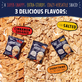 Matzo Chips, Variety Pack of 24 Snack Bags, 1 Oz., 6 of Each Flavor (Everything, Salted, Cinnamon Sugared) from The Matzo Project, Kosher (But Not