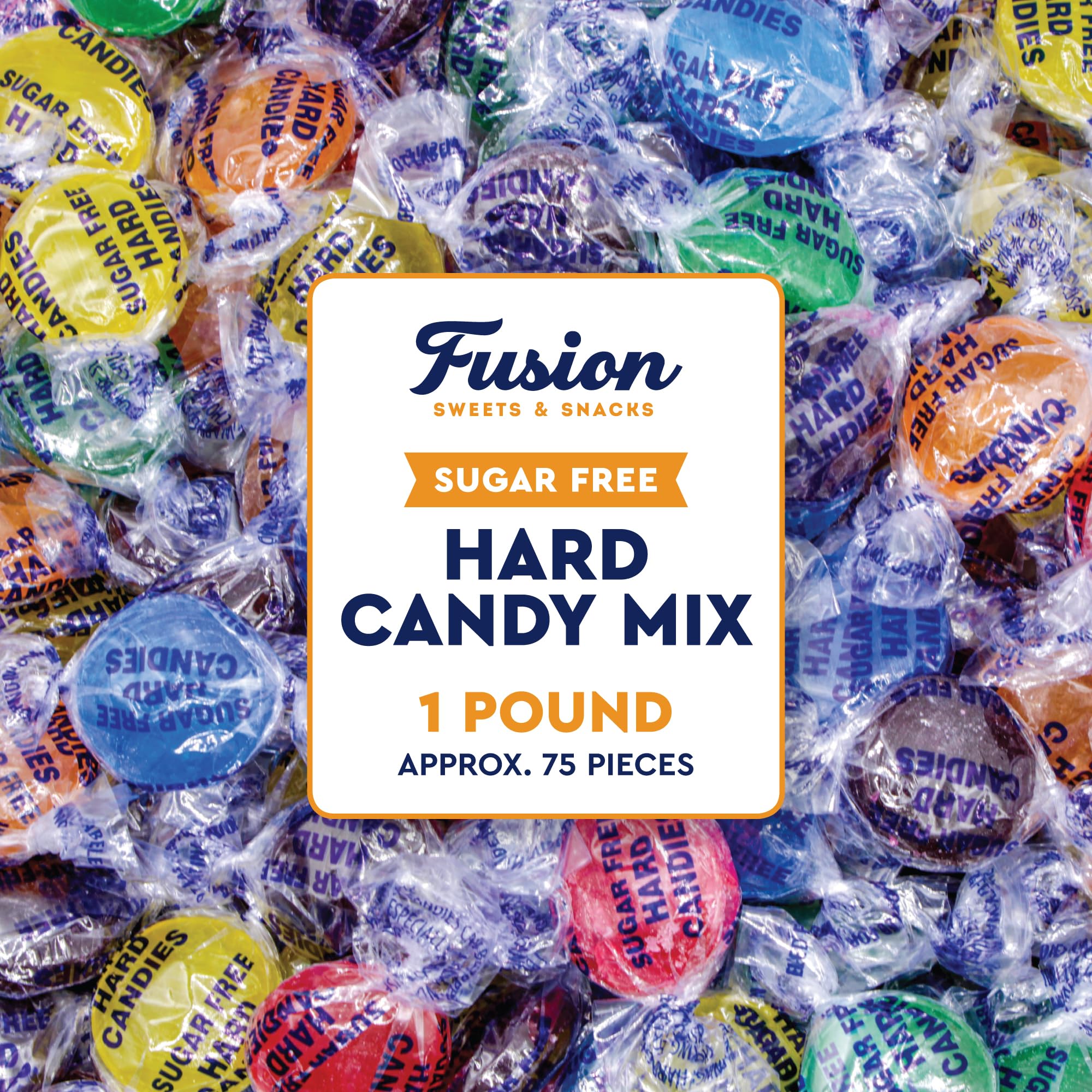 Sugar Free Hard Candy Mix - 1 Pound Bag (Approx. 75 Pieces), Individually Wrapped, Sugar Free Candy Assorted Fruit & Berry Mix Flavors - Lemon, Lime