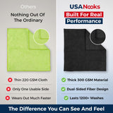 USANOOKS Premium 300GSM Microfiber Cleaning Cloth - 12.5"x12.5" High Performance - 1200 Washes, Ultra Absorbent Microfiber Towels for Cars
