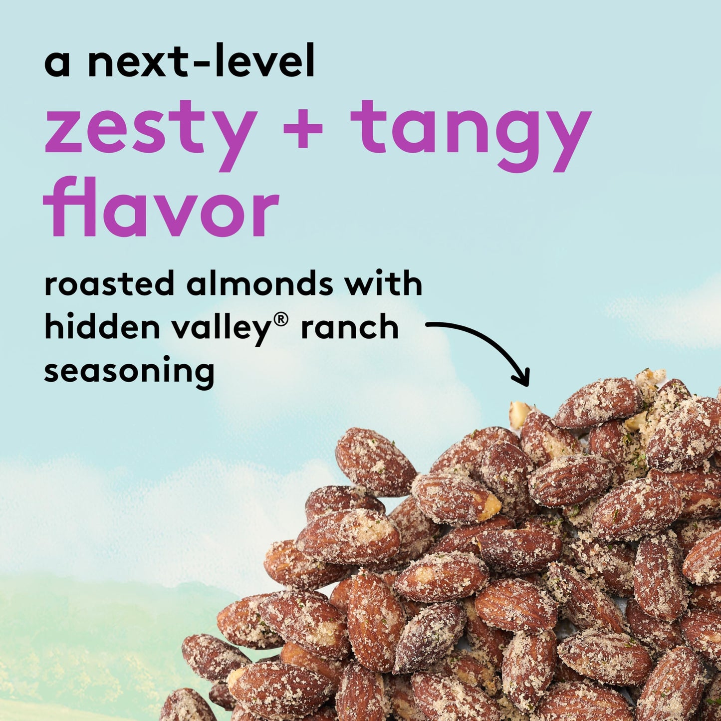 Snak Club Almonds with Hidden Valley Ranch Seasoning, Roasted Almonds, Gluten-Free and Kosher Snack, 7 oz Resealable Bag