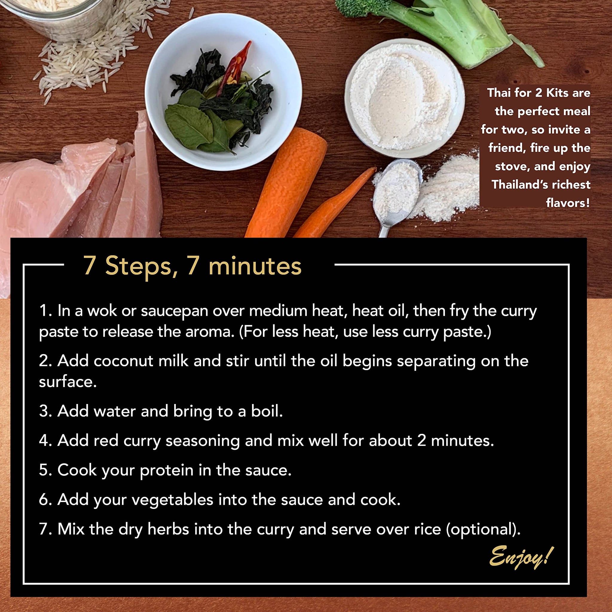 Thai for Two Cooking Kit by Verve CULTURE | USDA-Organic Red Curry Cooking Kit | Authentic Thai Cuisine | Unique Cooking Gift Set | Vegan, Gluten-Free