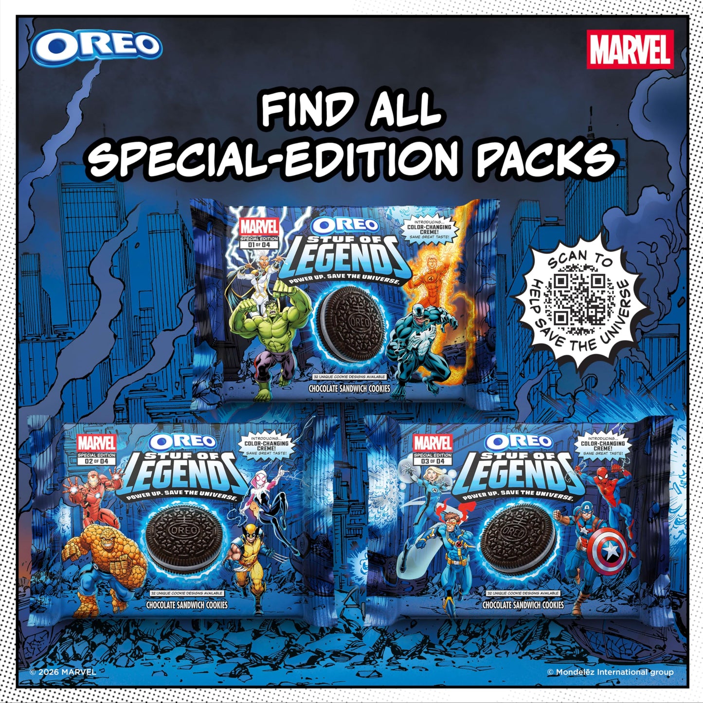 MARVEL OREO Stuf of Legends Chocolate Sandwich Cookies, Special Edition, 10.68 oz