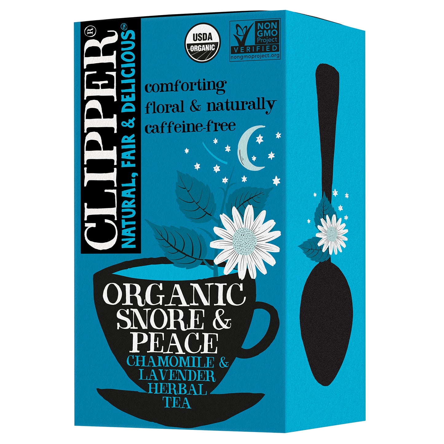 Clipper Tea Snore and Peace Chamomile & Lavender Herbal Tea - Caffeine Free, USDA Organic, Great Hot or Iced - Comfortingly Floral, Natural, Fair