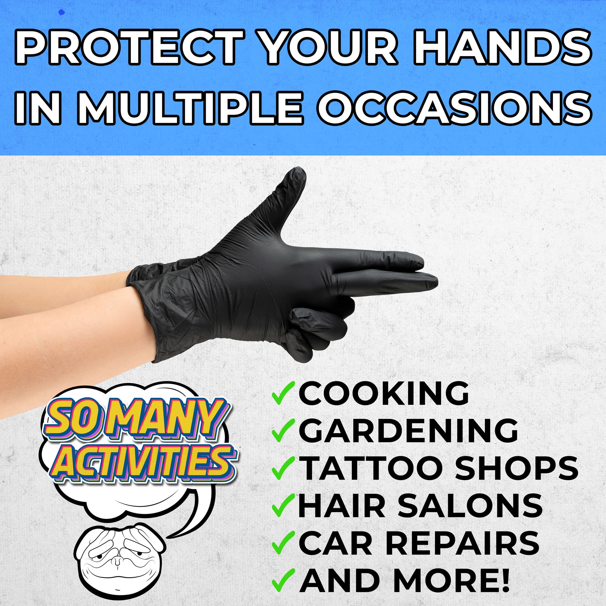 RVTUS Nitrile Gloves 5 Mil Disposable Gloves - Powder Free - Latex Free (100, Medium)