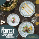 Trendables 40-Piece Plastic Disposable Plates Set For 20 Guests | 8" & 10" Dessert & Dinner Floral Plates | Wedding Ready