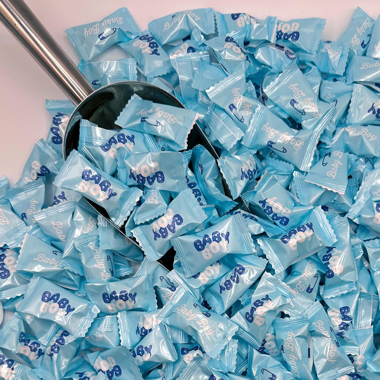Baby Boy Buttermints - 100 Count - Baby Shower Blue Butter Mints Individually Wrapped - Baby Shower Candy - Perfect For Gender Reveal Parties
