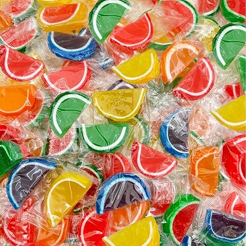 Fruit Slices Jelly Candy | 1.5 Pound Pack | Assorted Flavors | Old Fashioned Candy for Buffets and Holiday Gifting | Individually Wrapped Party Favors