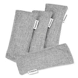 Natural Activated Bamboo Charcoal Bags 4 Pack, Home Air Purifying Bag, Car Odor Eliminator, Shoe Deodorizer, Closets Odor Absorber