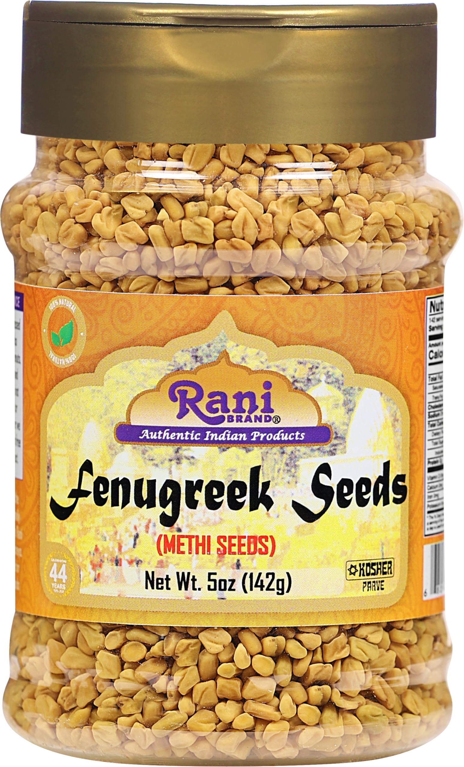 Rani Fenugreek (Methi) Seeds Whole 5oz (141g) PET Jar, Trigonella foenum graecum ~ All Natural | Vegan | Gluten Friendly | Non-GMO | Kosher | Indian