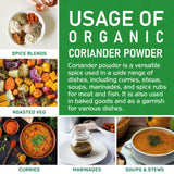 Jiva Organic Coriander Powder 1 Pound Large Jar (16oz) - Pure, Non-GMO, Lab Tested, 100% Raw Ground Coriander from India