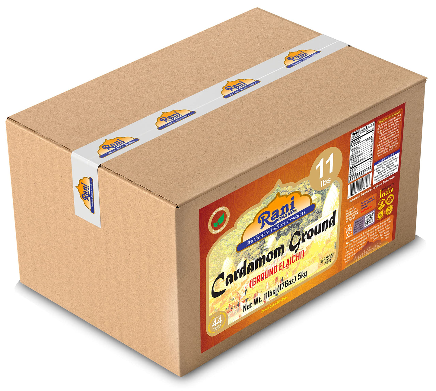Rani Cardamom (Elachi) Ground, Powder Indian Spice 176oz (11lbs) 5kg Bulk Box ~ All Natural | No Color Added | Gluten Friendly | Vegan | NON-GMO |