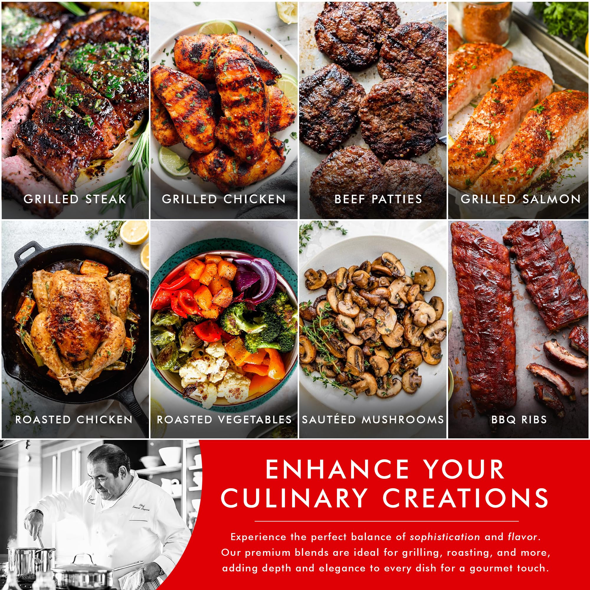 Emeril Lagasse 5 Oz, 3-Pack and 6-Pack Seasoning Blend: Original Essence, Cajun, Blackened, Chicken Rub, Steak Rub and Rib Rub Best Seasonings