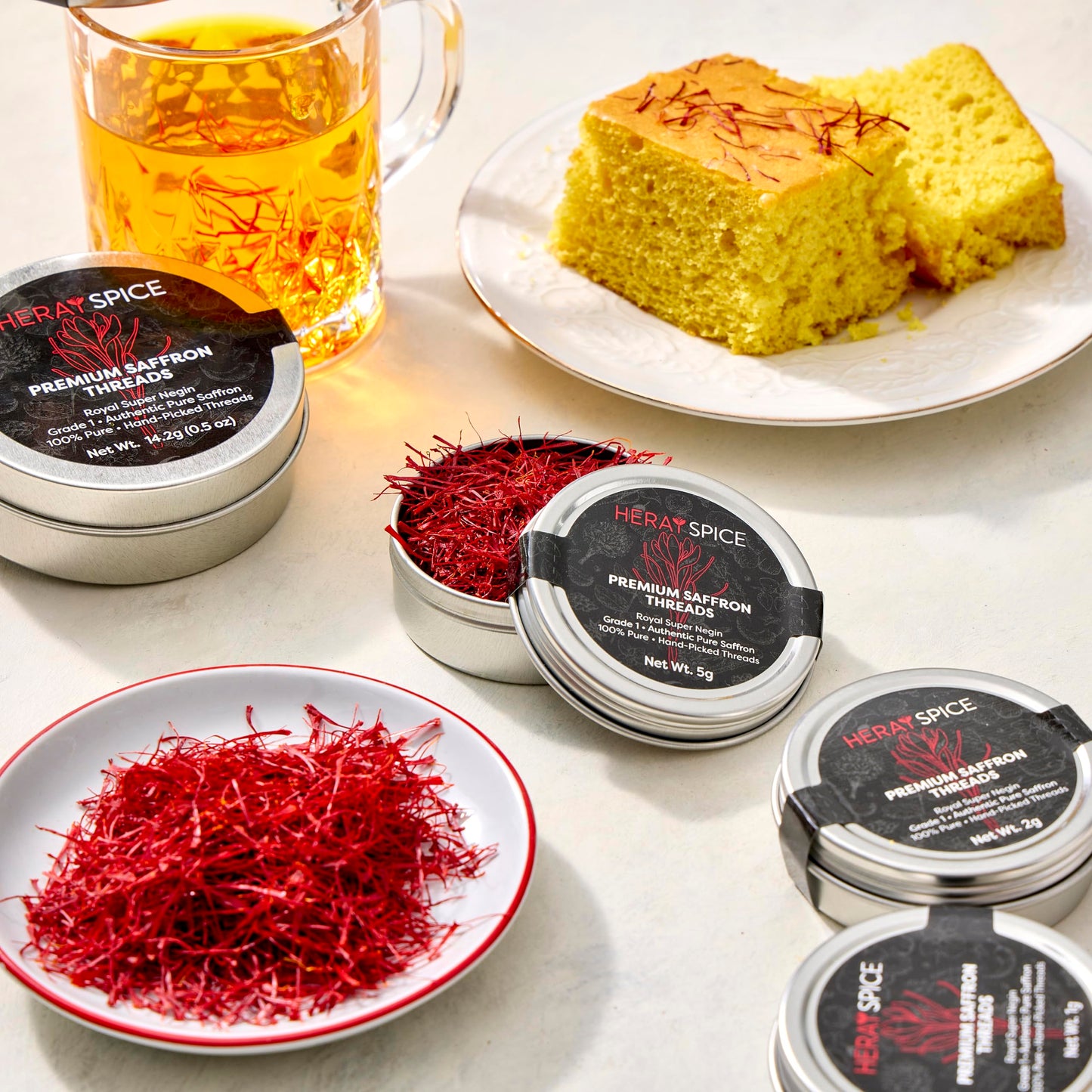 Heray Saffron, Premium Afghani Safron Threads (Super Negin Quality A+) Fresh Pure All Red Thread Zafron Spice for Bouillabaisse Risotto, Paella