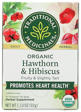 Traditional Medicinals Organic Hawthorn & Hibiscus Herbal Tea, Promotes Heart Health, (Pack of 1) - 16 Tea Bags