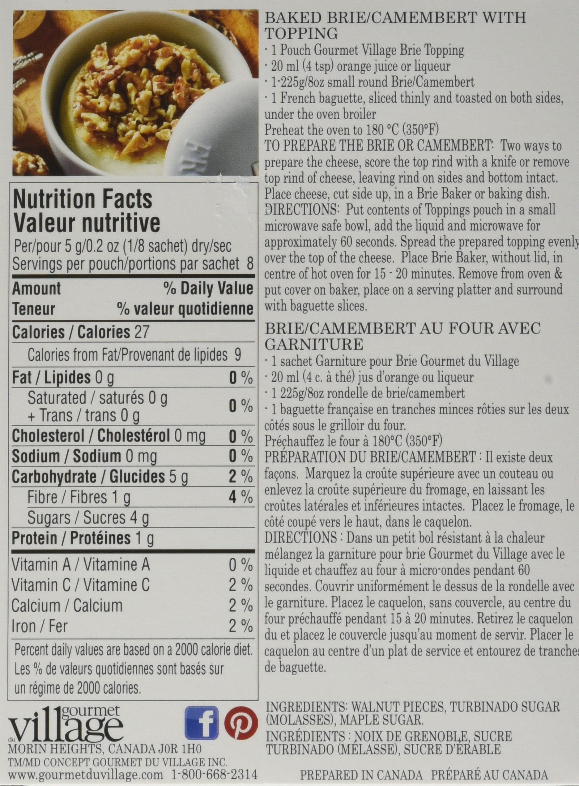 Gourmet du Village Maple & Walnut Baked Brie Topping